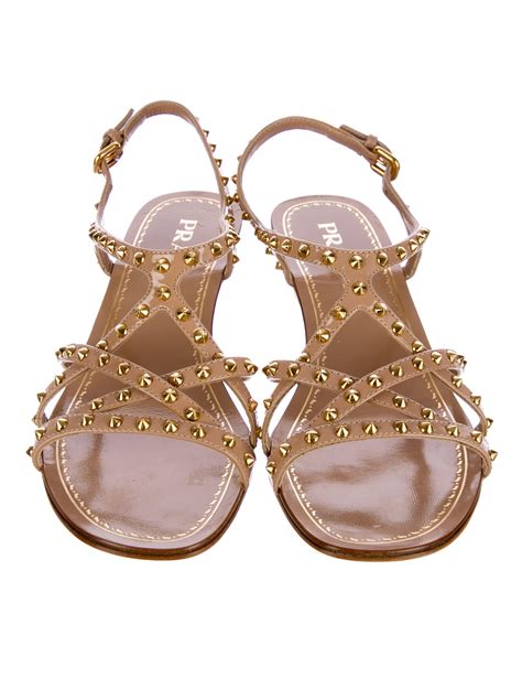 prada bow slide sandals|Prada studded pony skin sandals.